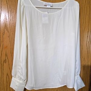 Nwt. Ivory Button-Detail Blouse